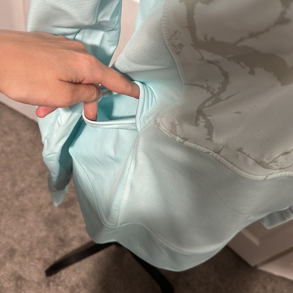 Women's UA OutRun The Cold Hooded ½ Zip in “Fuse Teal” - Picture 6 of 11